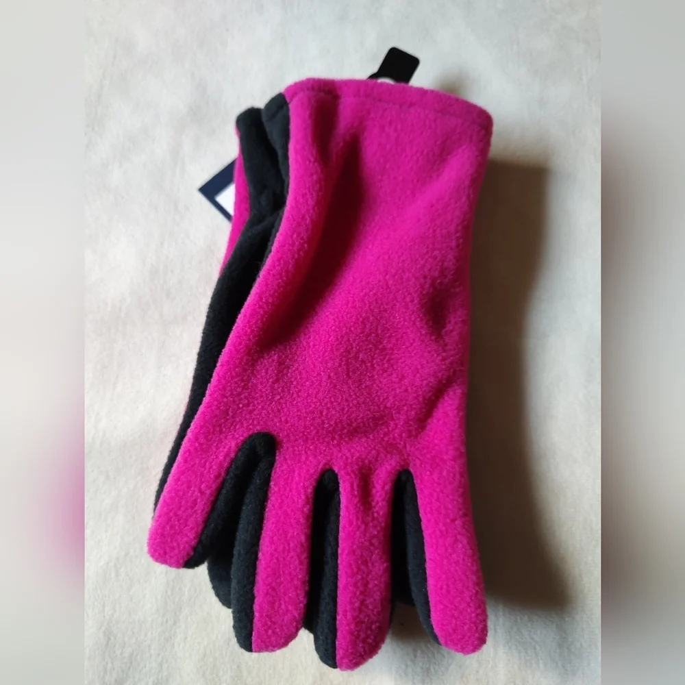 By Isotoner Kids Gloves Pink Black, NWT, One Size Winter Accessories